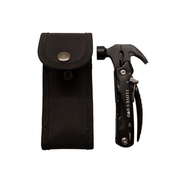 NWOT Amazon Mens I Love U Dad All in 1 Multitool Stainless W/ Case Black Mini - Picture 2 of 7